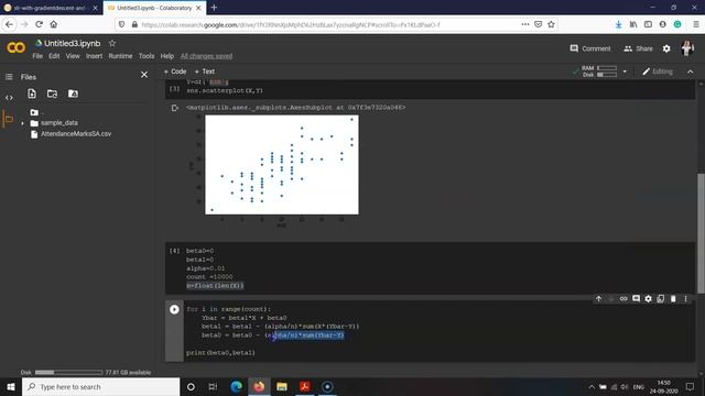 Simple Linear Regression through Gradient Descent and Scikit-Learn Method