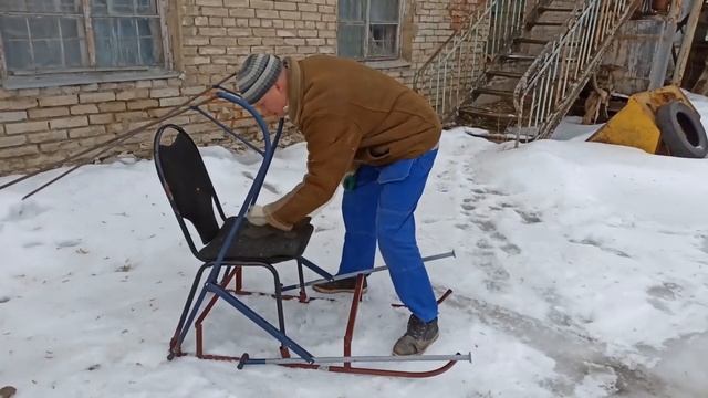 Самодельные санки с двигательным механизмом смотреть онлайн