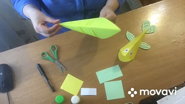 Коструирование из цветной бумаги Подвижная рыбка смотреть онлайн