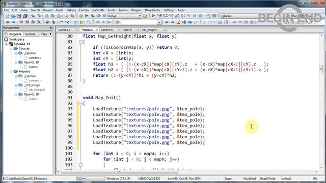 OpenGL - Урок 19 - Создаем локацию. Добавляем освещение, текстуры и объекты.
