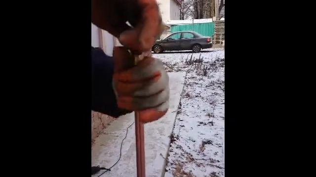 Монтаж модульного заземления ZZ-000-015 зимой