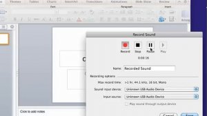 Adding audio to a Power Point presentation (Mac Office 2011)