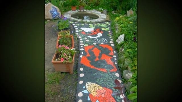 Красивая садовая дорожка. Садовая дорожка из пластиковых бутылок.