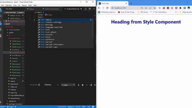 ReactJS Tutorial | Styling React Component | Part 19