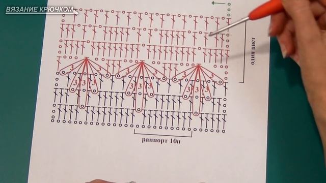 Вязание крючком. Узор "Гусиные лапки".