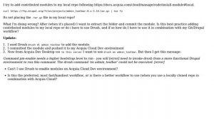 Git local repo in combination with Acquia Cloud Dev repo adding contributed modules with Drush