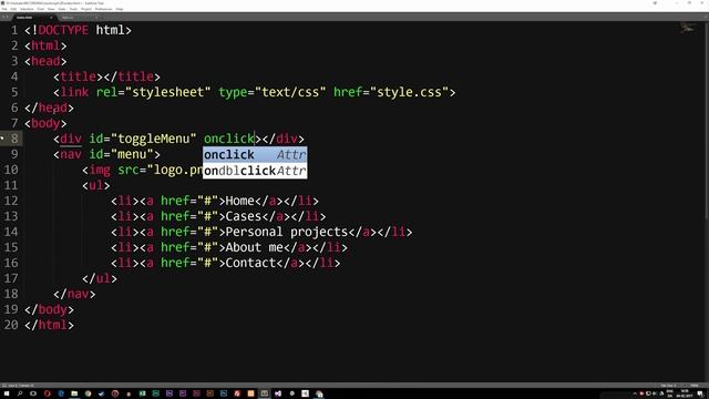 28: Open and close navigation in JavaScript - Learn JavaScript front-end programming
