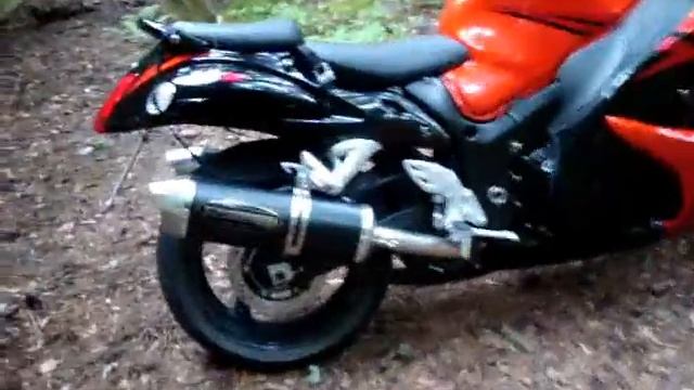 Suzuki Hayabusa 2008 original vs Yoshimura Oval Cone w  wo db-killers