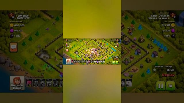 Clash of clans Yetti BoWitch attack strategy #coc #shorts #th13 #sdplayz