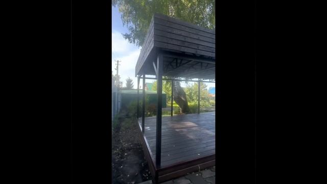 Автонавес с крышей из поликарбоната, профнастила, ондулина