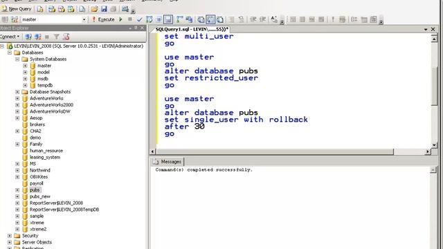 introduction to sql server 2008 database option - transact - sql DBA смотреть онлайн