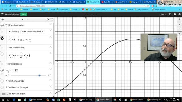 Newton's method, using Desmos -- Calc 1 смотреть онлайн