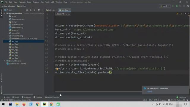 Автоматизация Selenium на Python. Двойной клик и клик левой клавиши мыши. 19 урок