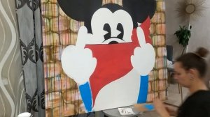 Painting Mickey Mouse with acrylic paints* 아크릴 물감으로 미키마우스 그리기