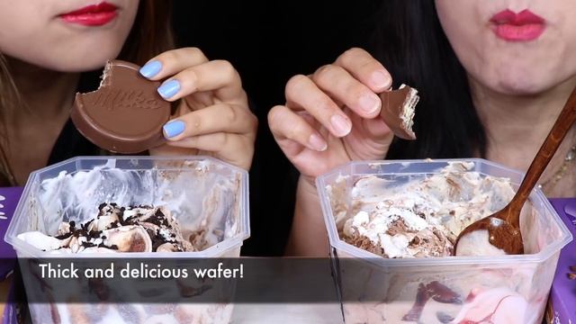 ASMR ENTIRE CHOCOLATE GELATO ICE CREAM TUBS + MILKA CHOCO WAFER + DOUBLE CHOCOLATE CHIP COOKIES 먹방 смотреть онлайн