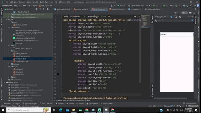 Math Quiz App Android Studio Kotlin Part - 2 Design toolbar and Level Screen смотреть онлайн