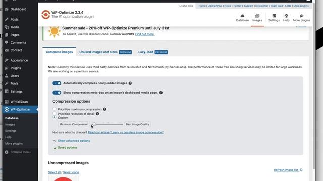 Setup WP-Optimize: Free Database Clean Up & Image Optimization Plugin