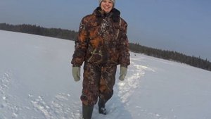 Зимняя рыбалка в Карелии на Верхнем-Куйто с женой ч7.