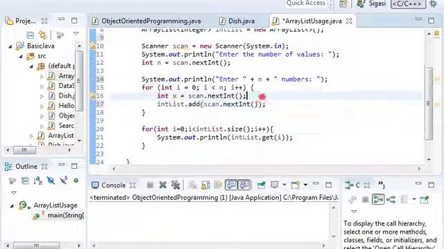 Input from user in ArrayList смотреть онлайн