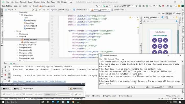tic tac toe game in android studio | kotlin | android studio tutorial смотреть онлайн