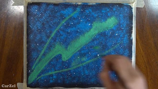 The Northern Lights | Aurora Borealis Night Sky | Easy Beginner Acrylic Painting