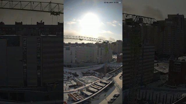 Таймлапс строительства GAGARIN CITY (Гагарин Сити) Новосибирск февраль 2024