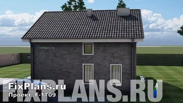 Проект одноэтажного дома c мансардой F-1709 смотреть онлайн