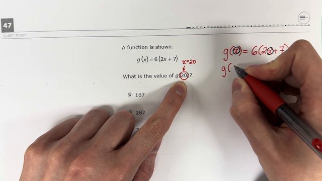 Function Notation g(x)=6(2x+7) Find g(20) // Algebra I STAAR 2023 // 47 смотреть онлайн