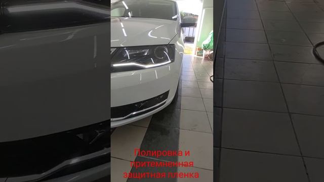 Шкода рапид полировка и защита фар KDA Detailing