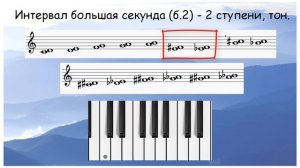 Большая секунда. Минутка сольфеджио.