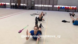 Упражнения с резиной и булавами на УТС в Израиле с Екатериной Пирожковой