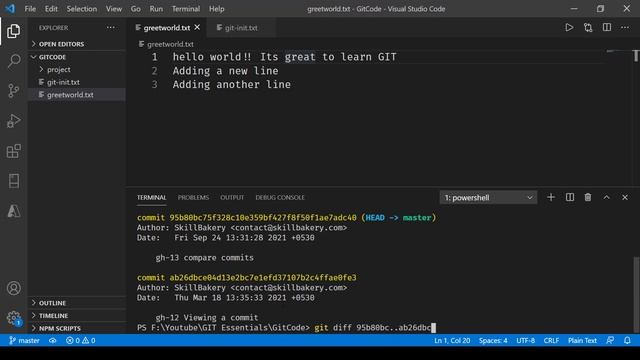 Git DIFF Compare Commit