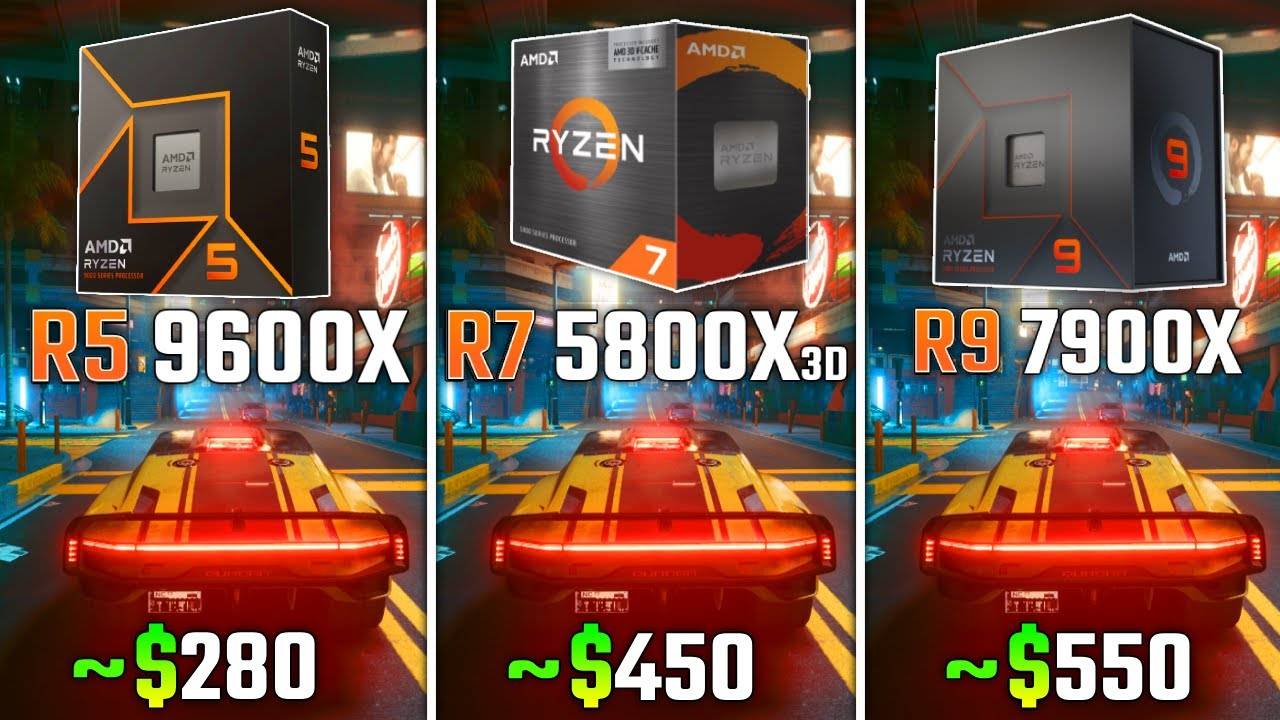 Ryzen 9 9600X и Ryzen 7 5800X3D и Ryzen 7 7900X - Сравнительное тестирование в 6 играх | 2160p (4K) смотреть онлайн