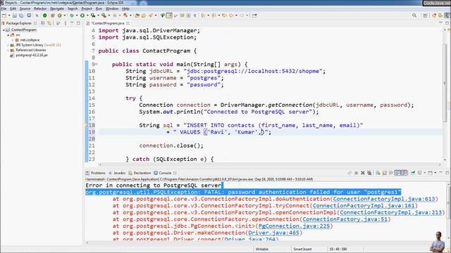 Java Connect to PostgreSQL Database Example смотреть онлайн
