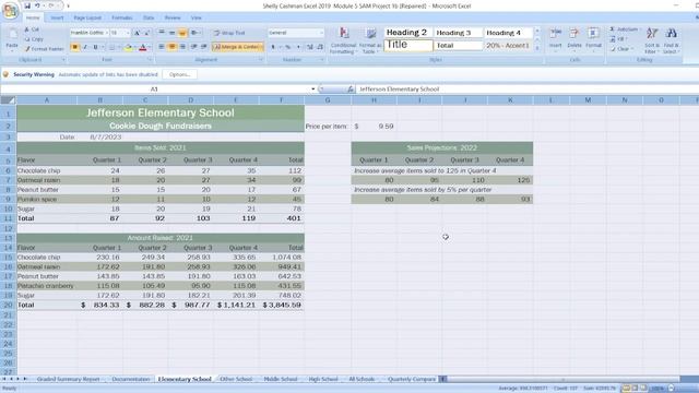 Shelly Cashman Excel 2019 | Module 5: SAM Project 1a #shellycashmanexcel #module5 #samproject1a