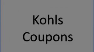 Kohls discount coupons