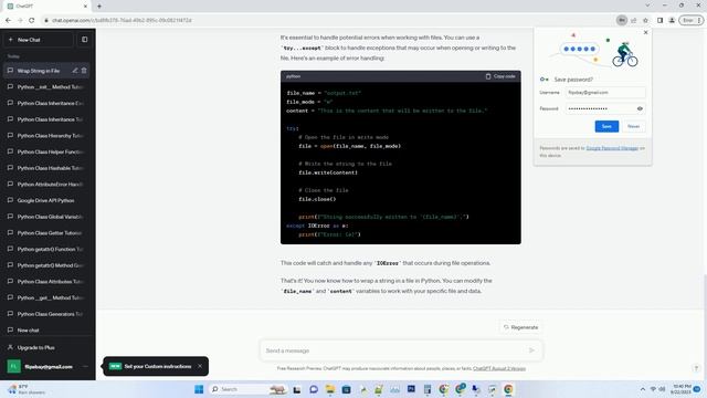 How do I wrap a string in a file in Python