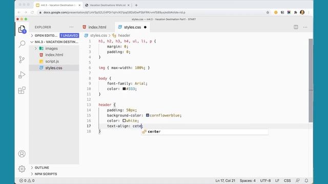 20. Vacation Destination Project with HTML & CSS | JavaScript Tutorial Beginner to Advanced