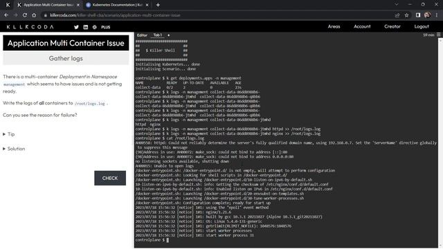 Application Multi Container Issue - Killer Shell CKA Killercoda Solution