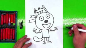 Мультик ТРИ КОТА - Как нарисовать КОРЖИКА для детей.