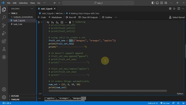 Deep Learning Internship at  @ByteWise  # 3 | Task 5 and 6: Python if/else, Sets, Dictionaries