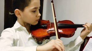 "Зарядка". Пьеска из сборника для начинающих скрипачей "Вверх по ступенькам" (В. Якубовская)