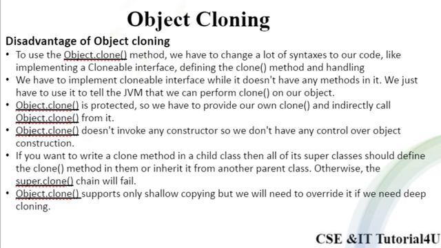 Object Cloning in Java