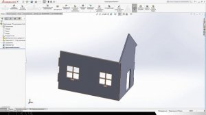 SolidWorks | Разработка домика из фанеры для лазерной резки