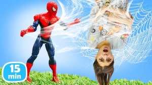 Шоу Тойклаб и Человек Паук – ищем Бэтмена и паучка Тень! Игрушки для детей