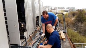 Пайка труб с азотом. Монтаж трассы VRV