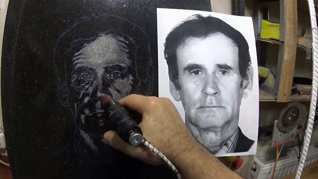 Гравировка портрета на гранитном памятнике.Урок-2 смотреть онлайн