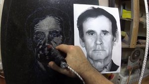 Гравировка портрета на гранитном памятнике.Урок-2