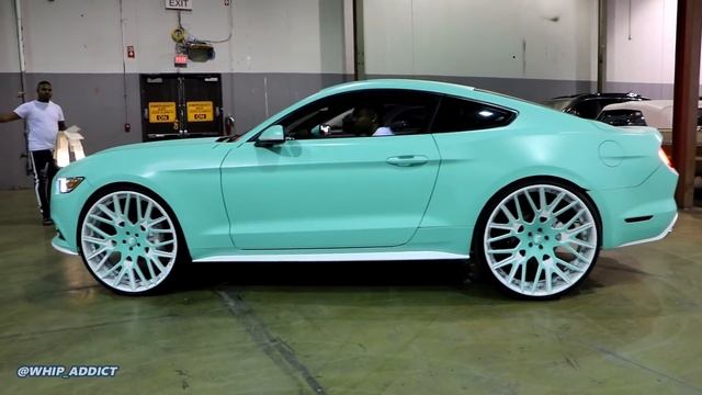 WhipAddict: "Tiffany Blue" Wrapped 2017 Ford Mustang on Concave Forgiato 26s, Star Roof смотреть онлайн