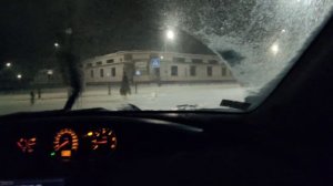 Езда в гололёд на переднем приводе .Снегопад. Вечерний прогрев дизеля перед ночью.